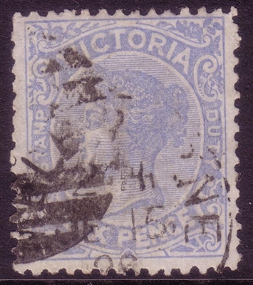 VIC SG 301 1885-95 Six Pence chalky blue