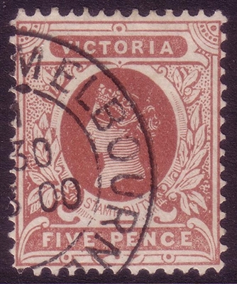 VIC SG 364 1899-1901 five pence red-brown