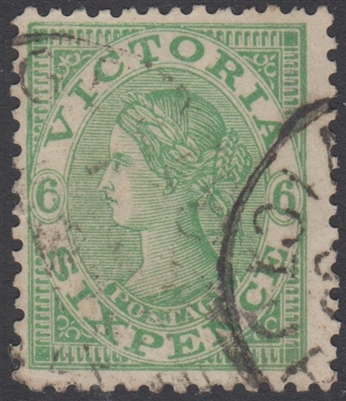 VIC SG 392a 1901 Six Pence 6d Dull Green Laureate Queen Victoria Australia