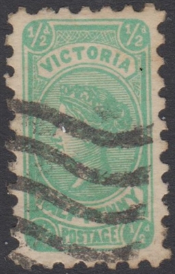 VIC SG 401 1902 perf 11 Â½d halfpenny blue-green Victoria Half-Penny Bell design