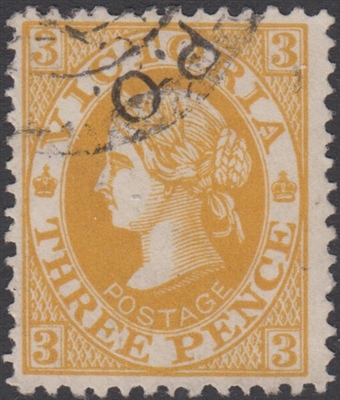 VIC SG 420c 1905-13 Three Pence ochre Queen Victoria Australia