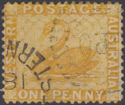 WA SG 76 1882-1885 1d yellow-ochre.