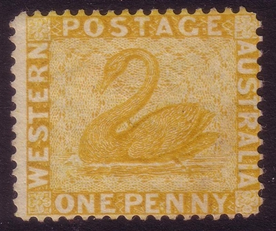 WA SG 76w MNG 1882-1885 1d yellow-ochre. Wmk crown to right of CA