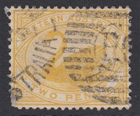 WA SG 113w INVERTED WATERMARK 1898-1907 2d bright yellow