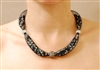 choker necklace of mesh and crystals