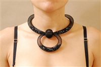 choker necklace with drop loop filled with czech crystals