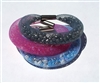 Bangle bracelet with czech crystals moving inside the mesh tube
