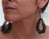 Twisted loop with czech crystals earring