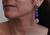 The frosty earring with faceted crystal and rhinestones