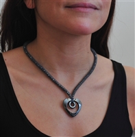 The hematite heart choker necklace