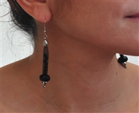 The little black faceted crystal earring and crystal filled mesh.