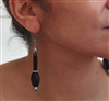 Sparkle black earrings with rhinestones