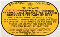 Donaldson Pre-Cleaner Decal