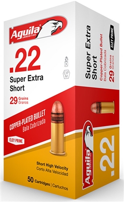 Aguila .22 Super Extra Short 22 short 50Round Box 29gr Copper Plated *NO LIMITS*