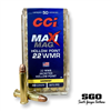 CCI MAXI-MAG 22 WMR JHP HV 40GR JHP 50 RND BOX