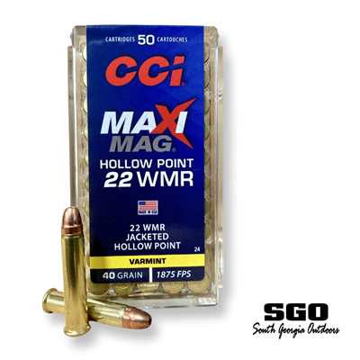 CCI MAXI-MAG 22 WMR JHP HV 40GR JHP 50 RND BOX