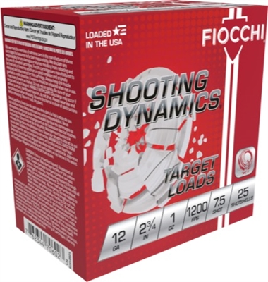FIOCCHI SHOOTING DYNAMICS 12 GAUGE 2-3/4'' 7.5 SHOT 1OZ  1200 FPS 250 ROUNDS