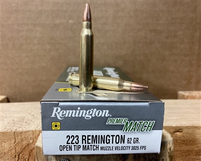 REMINGTON PREMIER MATCH 223 REMINGTON 62 GR. OPEN TIP MATCH 3025FPS 20 ROUND BOX