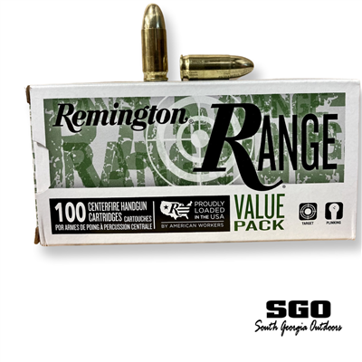 REMINGTON RANGE VALUE PACK 9MM LUGER 115 GR. FMJ 100 ROUND BOX