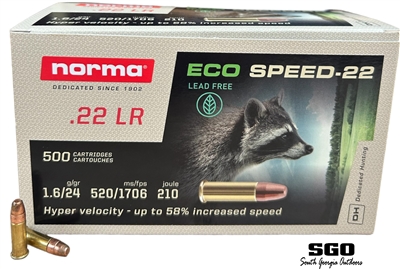 NORMA ECO SPEED-22  22LR 24 GR 1706 FPS 500 ROUNDS