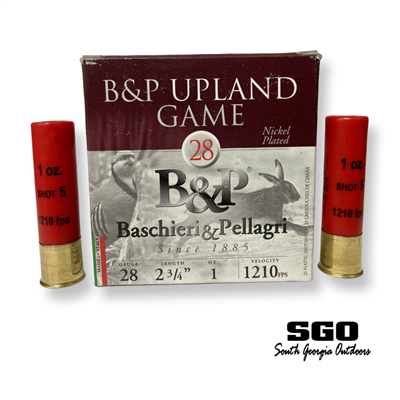 BASCHIERI & PELLAGRI UPLAND GAME 28 GA. 2 3/4'' 1 OZ.  #5 SHOT 1210 FPS 250 ROUND CASE