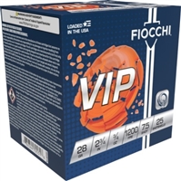FIOCCHI VIP TARGET 28 GAUGE 2-3/4'' 3/4 OZ LEAD #7.5 SHOT 1200FPS 28VIP75 250 ROUNDS