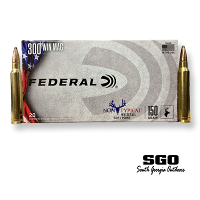 FEDERAL NON TYPICAL WHITETAIL 300 WIN MAG 150 GR. SOFT POINT 3150 FPS 20 ROUND BOX