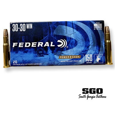 FEDERAL POWER-SHOK 30-30 WIN 150 GR JACKETED SOFT POINT 20 ROUND BOX