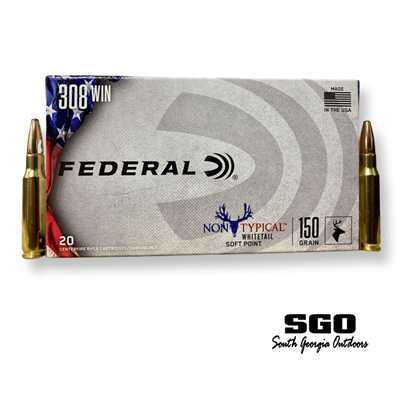 FEDERAL NON-TYPICAL WHITETAIL 308 WIN 150 GR SP 20 ROUND BOX