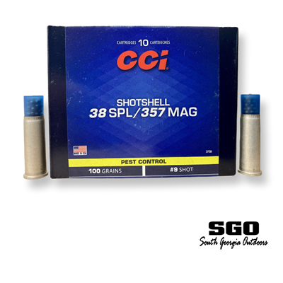 CCI PEST CONTROL SHOTSHELL 38 SPECIAL-357 MAG 100 GRAIN #9 SHOT 10 ROUND BOX