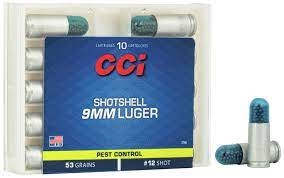 CCI SHOTSHELL 9MM LUGER 10 RNDS 1/8OZ #12 SHOT 64GR