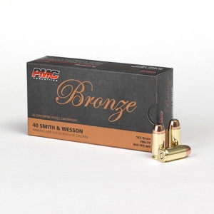 PMC BRONZE 40 S&W 165 GR FMJ FP BRASS 1000 ROUNDS