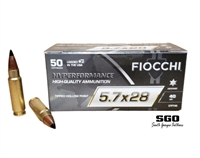 FIOCCHI HYPERFORMANCE DEFENSE 5.7X28MM 40 GR TIPPED HOLLOW POINT 57PT40 50 ROUND BOX