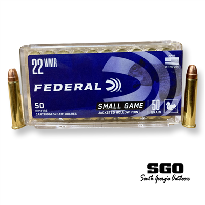 FEDERAL SMALL GAME 22 WMR 50 GRAIN JHP 1530 FPS 50 ROUND BOX