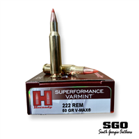 HORNADY SUPERFORMANCE VARMINT 222 REM 50 GR. V-MAX 20 ROUND BOX