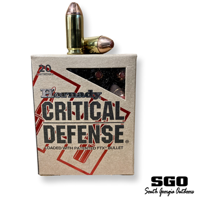 HORNADY CRITICAL DEFENSE 40 S&W 165 GR FTX 20 ROUND BOX