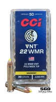 CCI VNT 22 WMR 30 GRAIN POLYMER TIP 2200 FPS 50 ROUND BOX