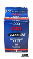 CCI CLEAN-22 22 LR SUPPRESSOR 45 GRAIN LEAD ROUND NOSE 1000 FPS 200 ROUND BOX