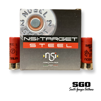 NOBEL SPORT TARGET STEEL 12 GA.  2 3/4 IN.  1 OZ. #7 STEEL SHOT 1378 FPS 250 ROUND CASE