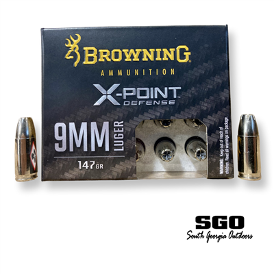 BROWNING X-POINT DEFENSE 9mm LUGER 147 GR. 1000 FPS 20 ROUND BOX