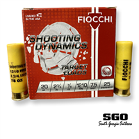 FIOCCHI SHOOTING DYNAMICS 20 GAUGE 2 3/4'' 7/8 OZ LEAD #7.5 SHOT 1210 FPS 25 ROUND BOX