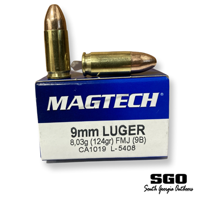 MAGTECH 9MM LUGER 124 GR FMJ 50 ROUND BOX  FAST SHIPPING