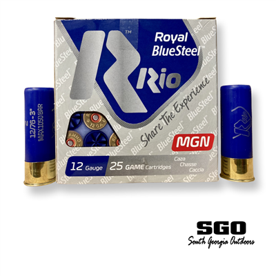 RIO ROYAL BLUESTEEL MGN 12 GA. 1550 FPS 1 1/8 OZ.  # 2 SHOT 25 ROUND BOX