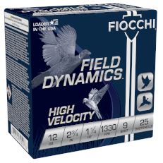 Fiocchi Field Dynamics High Velocity 12 Ga. 2 3/4'' 1 1/4 oz. 1330 FPS #9 Shot 250 Round Case