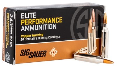 SIG SAUER 243 WIN ELITE COPPER HUNTING 80GR  20 ROUNDS