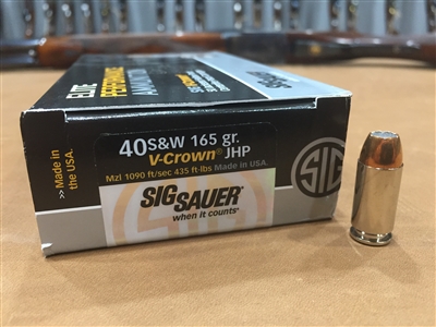 Sig Sauer 40 s&w Elite V-Crown JHP 165 GR 50 Round Box