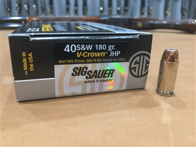 Sig Sauer 40 s&w Elite V-Crown JHP 180 GR 50 Round Box