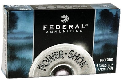 FEDERAL 12GA 3'' BUCKSHOT 15 PELLETS 00 BUCK 5 RNDS