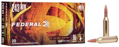 FEDERAL FUSION 243 WIN 95 GR BONDED SOFT POINT F243FS1 20 ROUND BOX