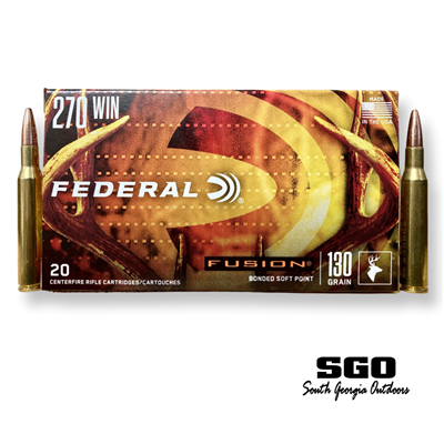 FEDERAL FUSION 270 WIN 130 GR. BONDED SOFT POINT 3050 FPS 20 ROUND BOX